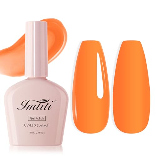 Imtiti Neon UV Nagellack, Neon Orange UV Gel Nagellack Soak Off Led Gel Nail Polish Frühling Sommer DIY Nagel Kunst Starter Maniküre Salon Gellack 10ML von Imtiti