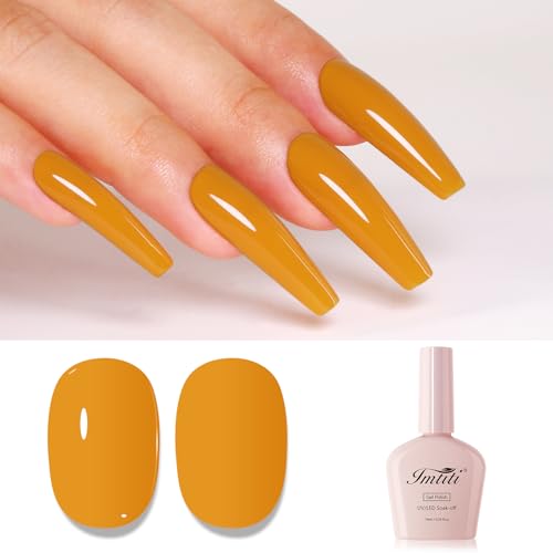 Imtiti Orange UV Nagellack, Kürbis Orange UV Gel Nagellack Soak Off Led Gel Nail Polish Herbst Winter Gel Nagellack DIY Nagel Kunst Starter Maniküre Salon Gellack Kit 10ML von Imtiti