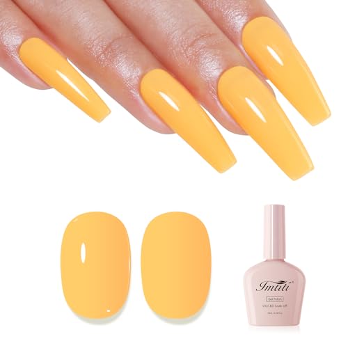 Imtiti Orange UV Nagellack, Orange Gelb UV Gel Nagellack Soak Off Led Gel Nail Polish Frühling Sommer DIY Nagel Kunst Starter Maniküre Salon Gellack Kit 10ML von Imtiti