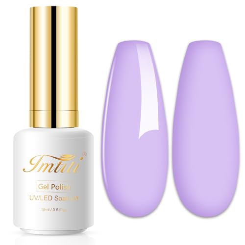 Imtiti Pastell Lila UV Gel Nagellack, 1 Pcs 15ML Soak Off Led gel Nail Polish Frühling Sommer Gel nagellack DIY Nagel Kunst Starter Maniküre Salon Gellack Kit von Imtiti