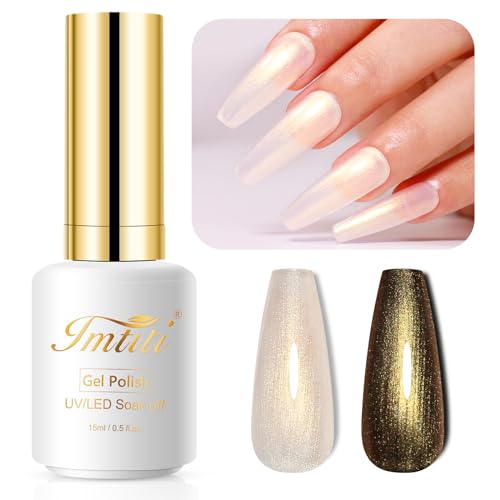 Imtiti Pearl UV Nagellack- 15ML Gold Transparent Shell Schimmer Gel Nagellack Mermaid Perlmutt Schimmer Gel Nail Polish Schillernder Perlglanz Frühlings Sommer Gellack Soak Off UV Led Imtiti Pearl UV Nagellack- 15ML Gold Transparent Shell Schimmer Gel Nagellack Mermaid Perlmutt Schimmer Gel Nail Polish Schillernder Perlglanz Frühlings Sommer Gellack Soak Off UV Led von Imtiti