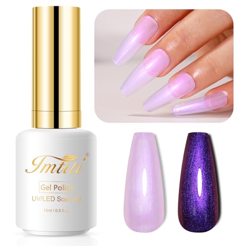 Imtiti Pearl UV Nagellack- 15ML Lila Transparent Shell Schimmer Gel Nagellack Mermaid Perlmutt Schimmer Gel Nail Polish Schillernder Perlglanz Frühlings Sommer Gellack Soak Off UV Led Imtiti Pearl UV Nagellack- 15ML Lila Transparent Shell Schimmer Gel Nagellack Mermaid Perlmutt Schimmer Gel Nail Polish Schillernder Perlglanz Frühlings Sommer Gellack Soak Off UV Led von Imtiti