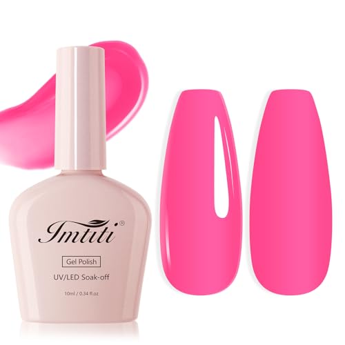 Imtiti Rosa UV Nagellack, Helles Rosa UV Gel Nagellack Soak Off Led Gel Nail Polish Frühling Sommer DIY Nagel Kunst Starter Maniküre Salon Gellack 10ML von Imtiti