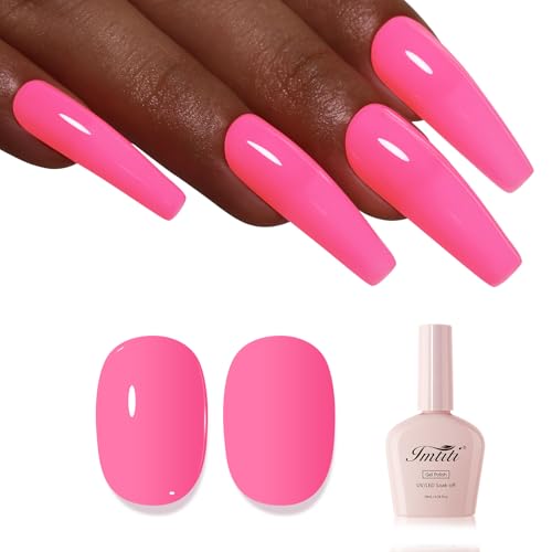 Imtiti Rosa UV Nagellack, Neon Rosa UV Gel Nagellack Soak Off Led Gel Nail Polish Frühling Sommer DIY Nagel Kunst Starter Maniküre Salon Gellack 10ML von Imtiti