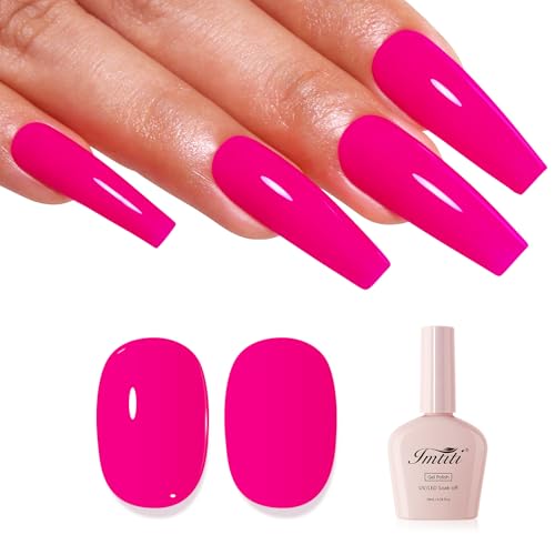 Imtiti Rosa UV Nagellack, Heißes Rosa UV Gel Nagellack Soak Off Led Gel Nail Polish Frühling Sommer DIY Nagel Kunst Starter Maniküre Salon Gellack 10ML von Imtiti