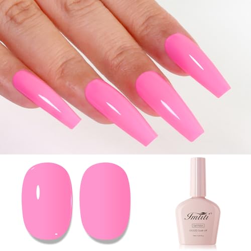 Imtiti Helles Rosa UV Nagellack, Gel Nagellack Soak Off LED Gel Nail Polish Frühling Sommer DIY Nagel Kunst Starter Maniküre Salon Gellack Kit 10ML von Imtiti