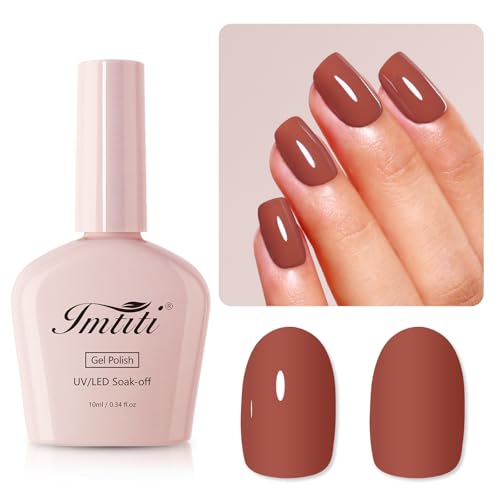 Imtiti Schokolade UV Nagellack, 10ML Schokolade Elch UV Gel Nagellack Soak Off Led Gel Nail Polish Herbst Winter DIY Nagel Kunst Starter Maniküre Salon Gellack Kit von Imtiti