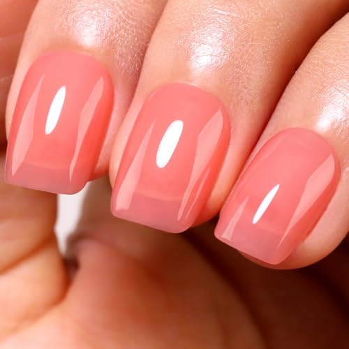 Imtiti Sheer Peach Gel Nagellack, 15ML Jelly Light Peach Pink Translucent Color UV/LED Soak Off Gel Polish für DIY Nail Art Maniküre und Pediküre zu Hause 1Pcs von Imtiti