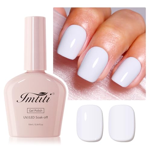 Imtiti Warm White Gel Nail Polish, 1Pcs Pure White Gel Polish Soak Off UV LED Gel Polish, Long Lasting, Nail Art Manicure Salon DIY at Home for Autumn and Winter (10 ML) von Imtiti