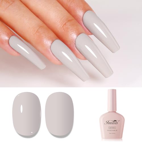 Imtiti Weiß UV Nagellack, Zement Weiß UV Gel Nagellack Soak Off Led Gel Nail Polish Herbst Winter Gel Nagellack DIY Nagel Kunst Starter Maniküre Salon Gellack Kit 10ML von Imtiti