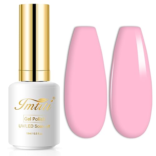 UV Nagellack, Baby rosa,Hell rosa Gellack Nagellack Gel für UV Nagellampe Langlebige Maniküre Nagelgellack Soak Off Nail Gel Polish (Erfordert Trocknung unter UV-LED-Lampe) von Imtiti
