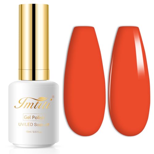 UV Nagellack, Herbst Herbst Orange Gellack Nagellack Gel für UV Nagellampe Langlebige Maniküre Nagelgellack Soak Off Nail Gel Polish (Erfordert Trocknung unter UV-LED-Lampe) von Imtiti