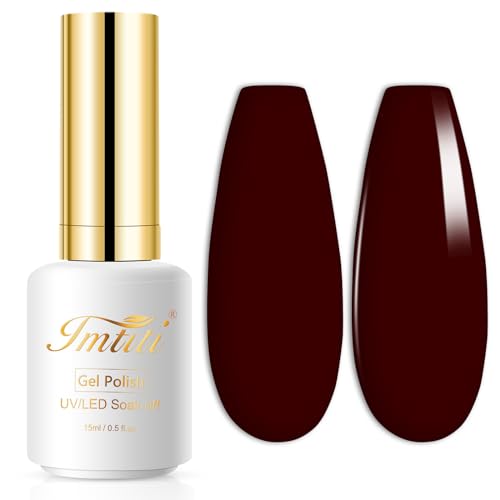 UV Nagellack, Kastanien rot Gellack Nagellack Gel für UV Nagellampe Langlebige Maniküre Nagelgellack Soak Off Nail Gel Polish (Erfordert Trocknung unter UV-LED-Lampe) von Imtiti