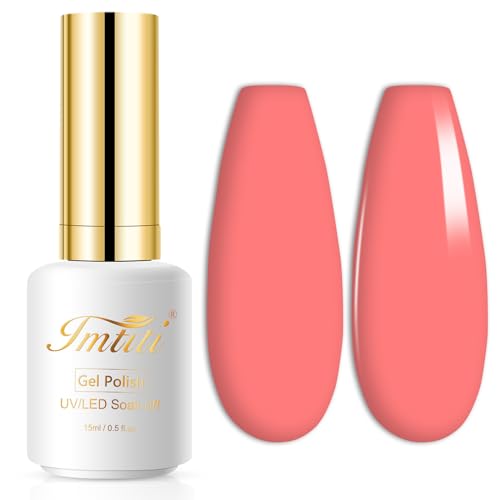 UV Nagellack, Koralle, Pfirsich Orange Gellack Nagellack Gel für UV Nagellampe Langlebige Maniküre Nagelgellack Soak Off Nail Gel Polish (Erfordert Trocknung unter UV-LED-Lampe) von Imtiti