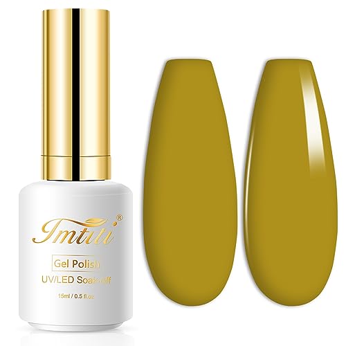 UV Nagellack, Senf gelb Gellack Nagellack Gel für UV Nagellampe Langlebige Maniküre Nagelgellack Soak Off Nail Gel Polish (Erfordert Trocknung unter UV-LED-Lampe) von Imtiti