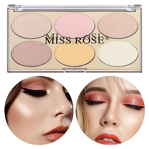 Puder-Highlighter | 6 Farben Face Illuminator Palette - Makeup Tool Brilliant Lighten Skin Highlight Powder Face für alle Hauttypen Imtrub von Imtrub