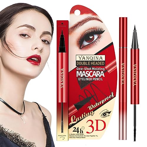 Wimpern-Eyeliner-Stift | Augen-Make-up-Doppelkopfstift | Flüssiger Augenbrauen-Mascara-Stift, Waterline-Mascara-Eyeliner, Lidschatten-Mascara-Stift für ein natürliches, pralles Make-up Imtrub von Imtrub