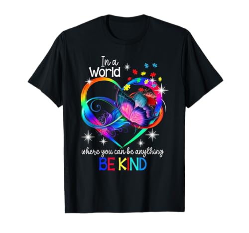In A World Where You Can Be Anything Be Kind Autismus Kids T-Shirt In A World Where You Can Be Anything Be Kind Autismus Kids T-Shirt von In A World Be Kind Butterfly Autism Awareness Kids