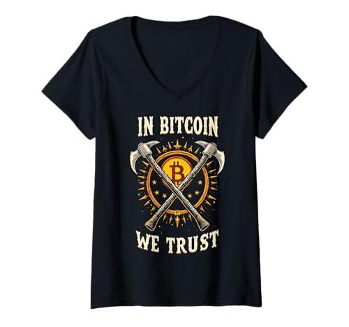 Damen Auf Bitcoin Vertrauen wir T-Shirt mit V-Ausschnitt Damen Auf Bitcoin Vertrauen wir T-Shirt mit V-Ausschnitt von In Bitcoin We Trust Tees Apparel Co