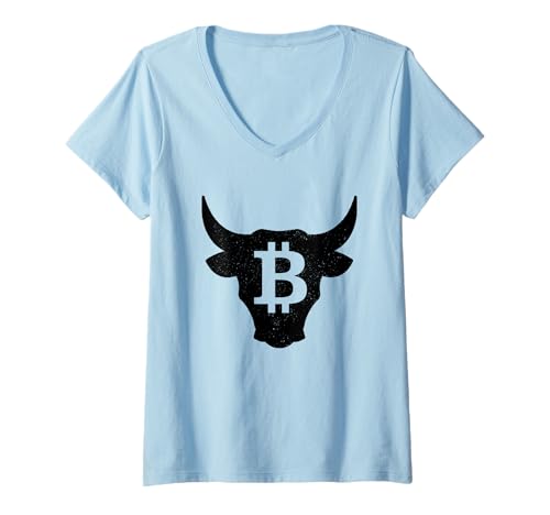 Damen Bitcoin Bulle Logo HODL Kryptowährung Investor Trader BTC T-Shirt mit V-Ausschnitt Damen Bitcoin Bulle Logo HODL Kryptowährung Investor Trader BTC T-Shirt mit V-Ausschnitt von In Crypto We Trust - Bitcoin Apparel Co.