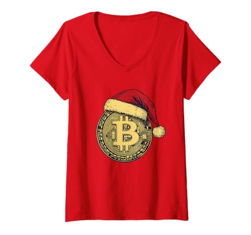 Damen Bitcoin Weihnachtsmannmütze Lustig Xmas Weihnachten BTC T-Shirt mit V-Ausschnitt Damen Bitcoin Weihnachtsmannmütze Lustig Xmas Weihnachten BTC T-Shirt mit V-Ausschnitt von In Crypto We Trust - Bitcoin Apparel & Gifts