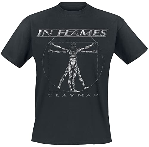 In Flames Clayman Vintage Männer T-Shirt schwarz L 100% Baumwolle Band-Merch, Bands von In Flames