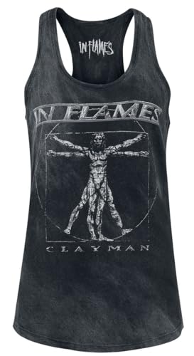 In Flames Clayman Vitruvian Frauen Top schwarz M 100% Baumwolle Band-Merch, Bands von In Flames