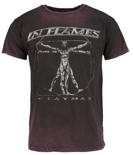 In Flames Clayman Vitruvian Männer T-Shirt dunkelrot 3XL 100% Baumwolle Band-Merch, Bands von In Flames