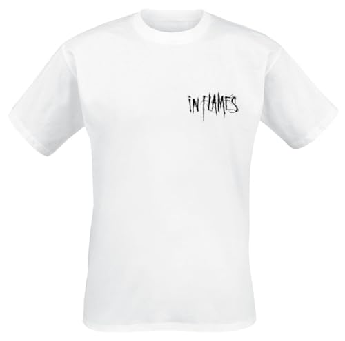 In Flames Countdown Männer T-Shirt weiß L 100% Baumwolle Band-Merch, Bands von In Flames