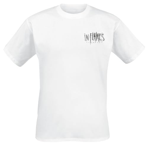 In Flames Foregone Distressed Logo Männer T-Shirt weiß L 100% Baumwolle Band-Merch, Bands von In Flames