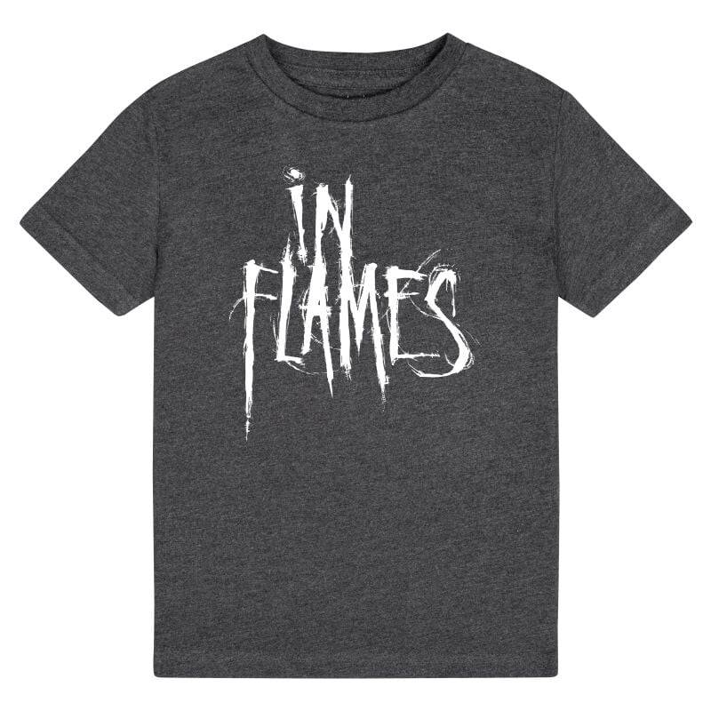 In Flames Metal-Kids - Logo T-Shirt charcoal meliert in 164 von In Flames