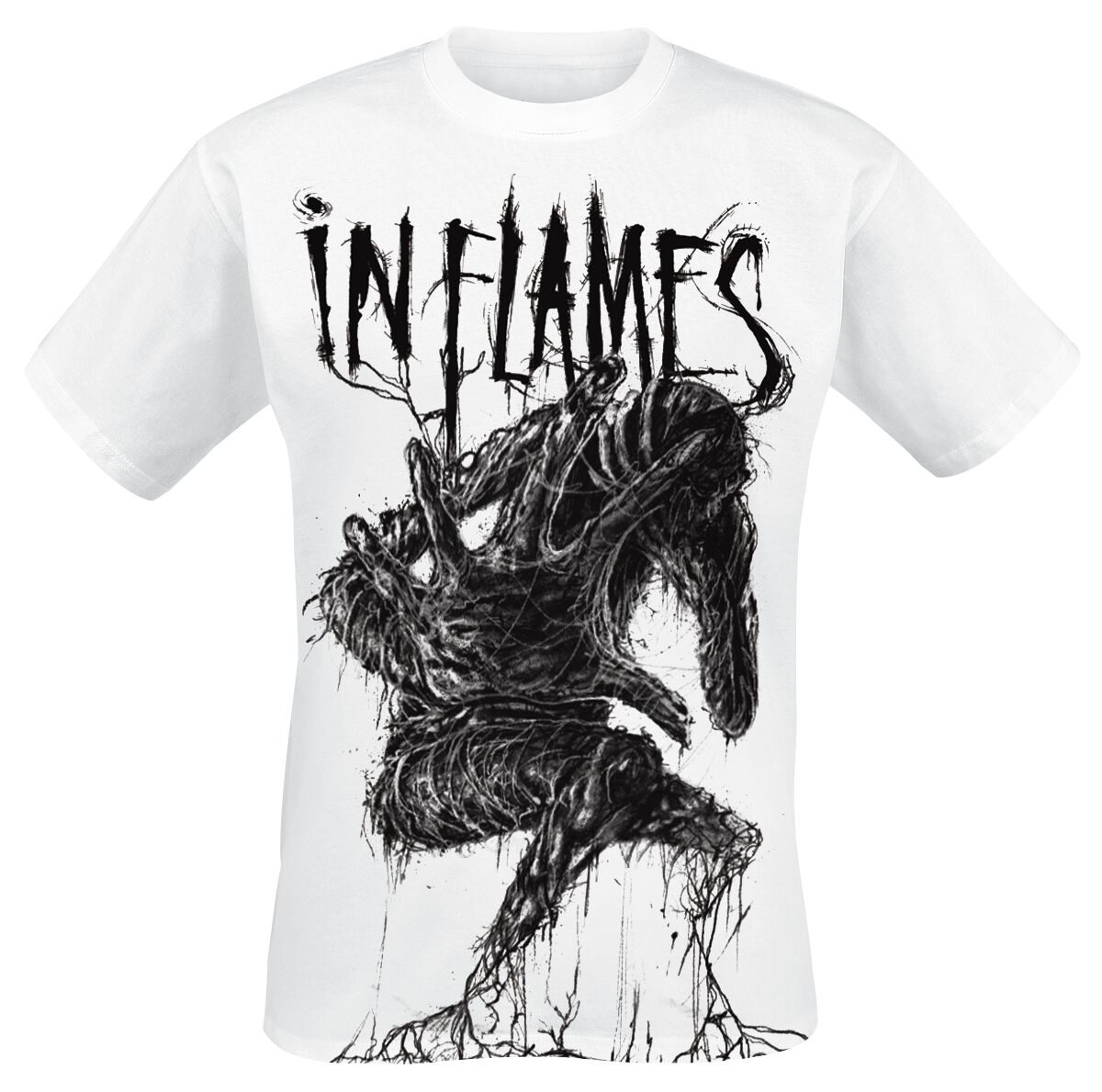 In Flames T-Shirt - Big Creature - S bis XXL - für Männer - Größe S - weiß  - Lizenziertes Merchandise! von In Flames