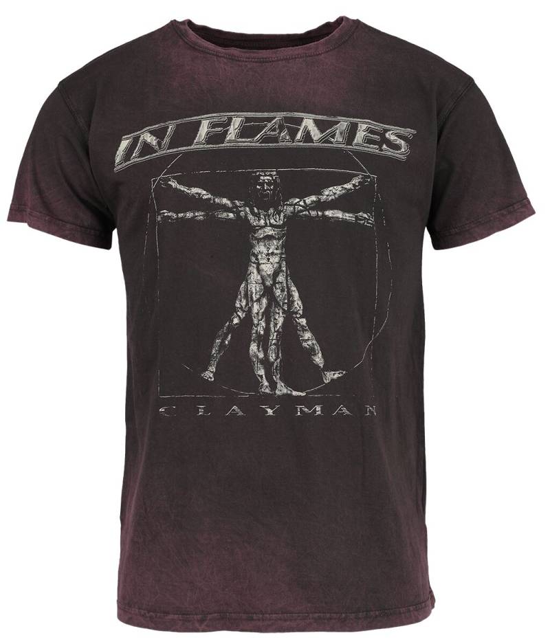 In Flames T-Shirt - Clayman Vitruvian - S bis 4XL - für Männer - Größe 3XL - dunkelrot  - EMP exklusives Merchandise! von In Flames