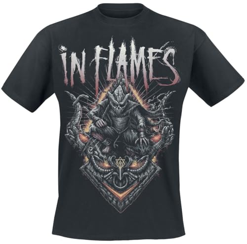 In Flames Temple Mask Männer T-Shirt schwarz L 100% Baumwolle Band-Merch, Bands von In Flames
