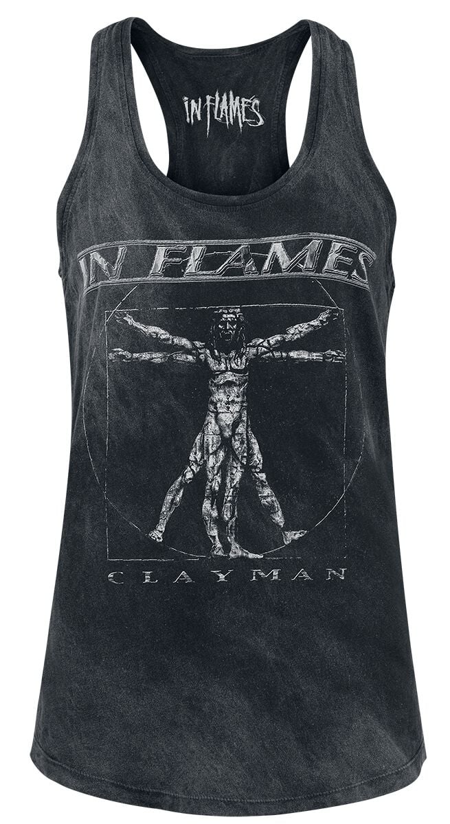 In Flames Top - Clayman Vitruvian - M bis XXL - für Damen - Größe XL - schwarz  - Lizenziertes Merchandise! von In Flames