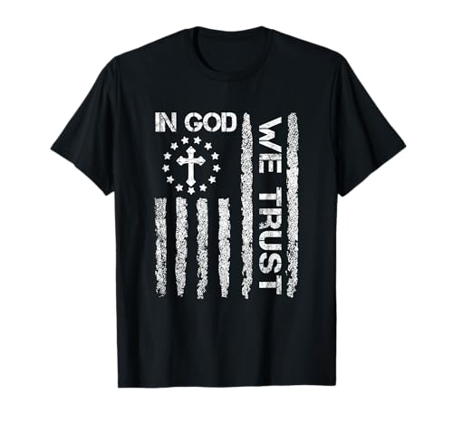 Patriotisches T-Shirt für Männer und Frauen "In God We Trust", christliche USA-Flagge T-Shirt von In God We Trust Christian Tees