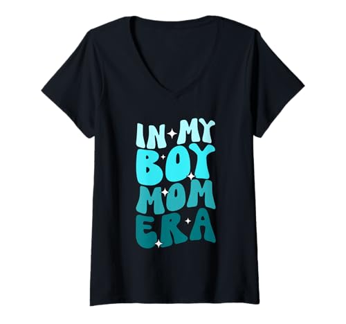 Damen In My Boy Mama Era Stolze Mutter Mommy Life Mutters T-Shirt mit V-Ausschnitt von In My Boy Mom Era Gifts Mother's Day