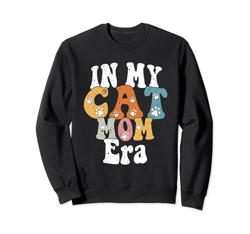 In My Cat Mom Era Retro Groovy Muttertag Frauen Mama Leben Sweatshirt von In My Cat Mom Era Groovy Costume Gift.