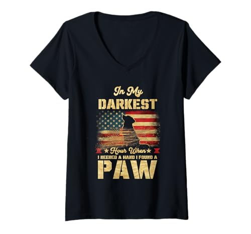 Damen In meiner dunkelsten Stunde, als ich eine Hand brauchte, Fand ich eine Pfote T-Shirt mit V-Ausschnitt Damen In meiner dunkelsten Stunde, als ich eine Hand brauchte, Fand ich eine Pfote T-Shirt mit V-Ausschnitt von In My Darkest Hour When I Needed A Hand