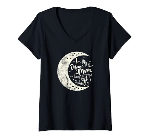 Damen In My Defense the Moon Was Full and I Was Left Unsupervised T-Shirt mit V-Ausschnitt Damen In My Defense the Moon Was Full and I Was Left Unsupervised T-Shirt mit V-Ausschnitt von In My Defence The Moon Was Full I Was Unsupervised