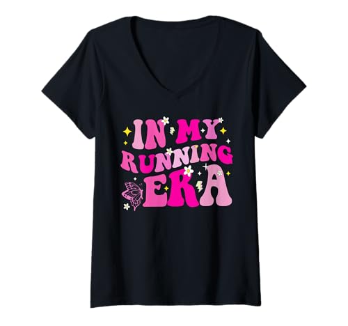 Damen In My Running Era - In My Runner Era Marathon Women Man Kids T-Shirt mit V-Ausschnitt von In My Running Era - In My Runner Era Shirt