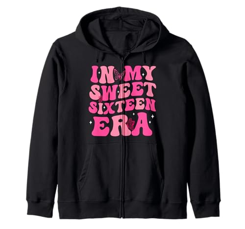 In My Sweet Sixteen Era Shirt zum 16. Geburtstag, Groovy Boy Girl Kapuzenjacke von In My Sweet Sixteen Era 16th Birthday Shirt Groovy