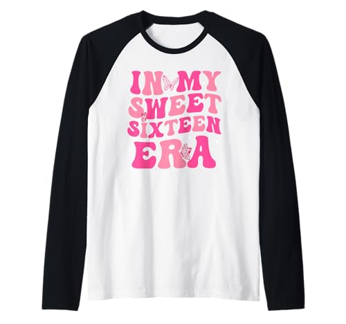 In My Sweet Sixteen Era Shirt zum 16. Geburtstag, Groovy Boy Girl Raglan von In My Sweet Sixteen Era 16th Birthday Shirt Groovy