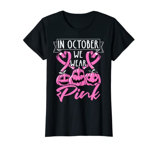 Damen In October We Wear Pink Pumpkin Love Breast Cancer Warrior T-Shirt Damen In October We Wear Pink Pumpkin Love Breast Cancer Warrior T-Shirt von In October Love Pink Breast Cancer Warrior Designs