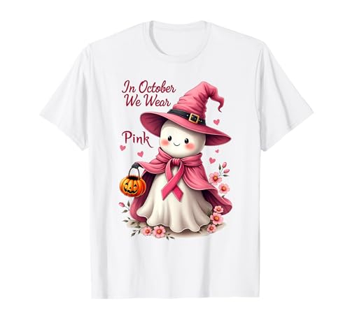 Brustkrebs Frauen Halloween im Oktober tragen wir rosa Geist T-Shirt Brustkrebs Frauen Halloween im Oktober tragen wir rosa Geist T-Shirt von In October We Wear Pink Breast Cancer Awareness