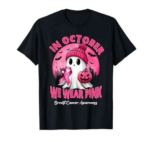 Brustkrebs-Hemden, Damen, Halloween, Oktober, Rosa T-Shirt Brustkrebs-Hemden, Damen, Halloween, Oktober, Rosa T-Shirt von In October We Wear Pink Ghost Tees
