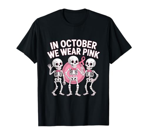 Im Oktober tragen wir rosa lustiges Skelett Halloween für Damen T-Shirt Im Oktober tragen wir rosa lustiges Skelett Halloween für Damen T-Shirt von In October We Wear Pink