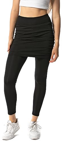 Damen Leggings mit eng anliegenden Rock - schwarz L von In One Clothing