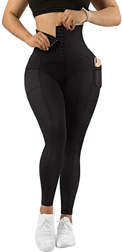 In One Clothing Damen Leggings mit Bauchweg Korsage und elastischem figurformenden Kompressionsmaterial - Grösse XXL von In One Clothing