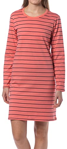 In One Clothing Damen Nachthemd lang - Damennachthemd mit langem Arm - Koralle XL von In One Clothing
